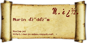 Murin Ádám névjegykártya